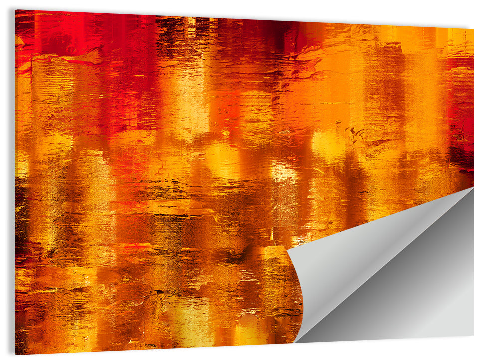 Golden Parallel Lines Abstract Wall Art