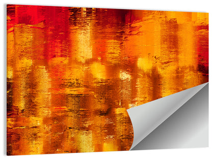 Golden Parallel Lines Abstract Wall Art