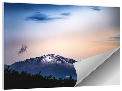 Snow-capped Pikes Peak at Dusk Wall Art
