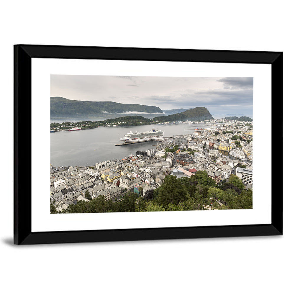 Alesund Harbor Cityscape Wall Art