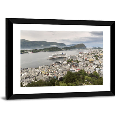 Alesund Harbor Cityscape Wall Art
