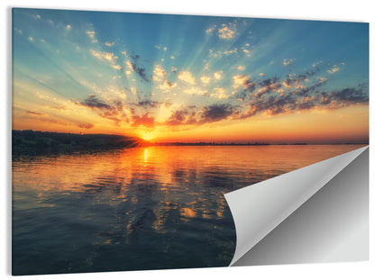 Sunburst Over River Wall Art