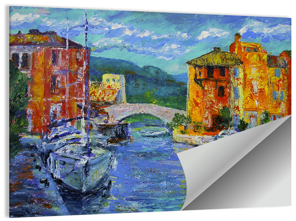 Port Grimaud Canal Scene Wall Art