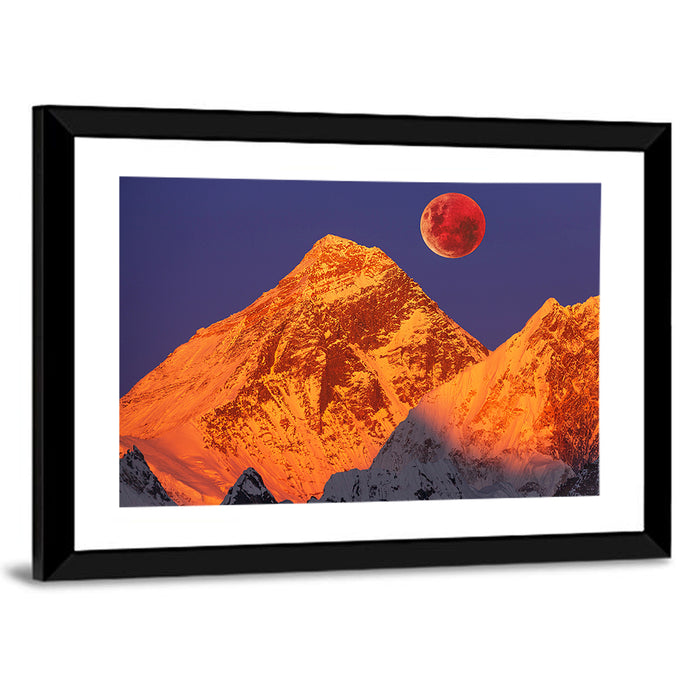 Mount Everest at Sunset Wall Art as a framed print