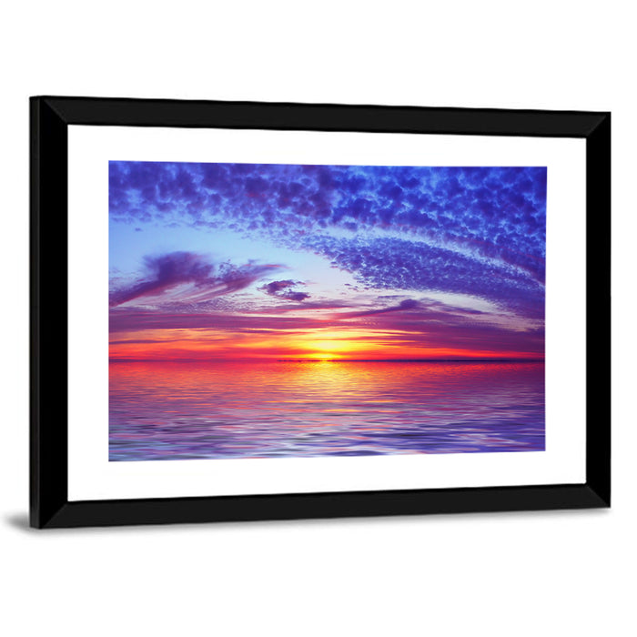 Bay Beach Sunset Wall Art as a framed print