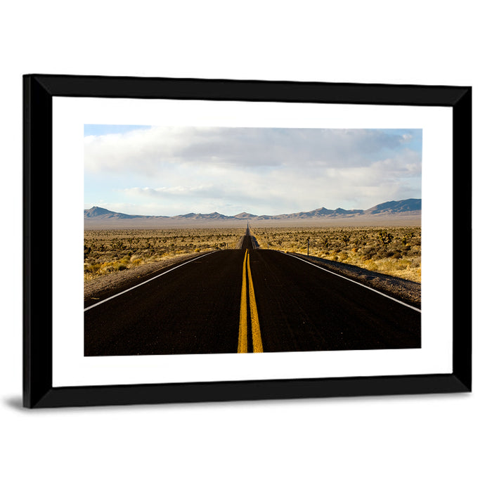 Nevada Desert Highway Wall Art as a framed print