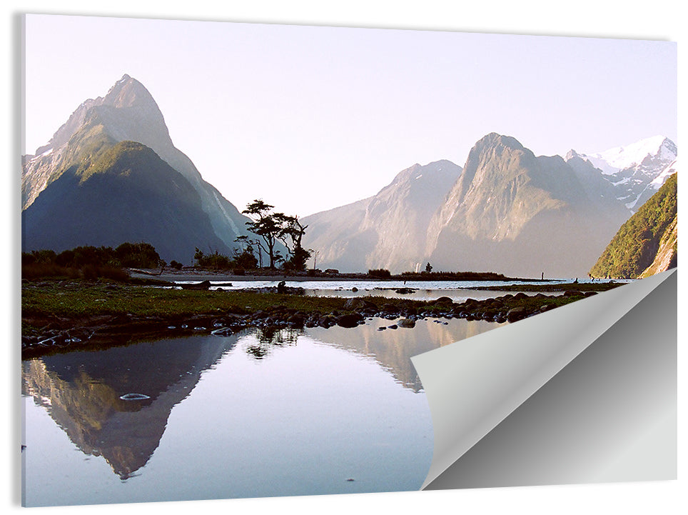 Mitre Peak Reflection at Milford Sound Wall Art