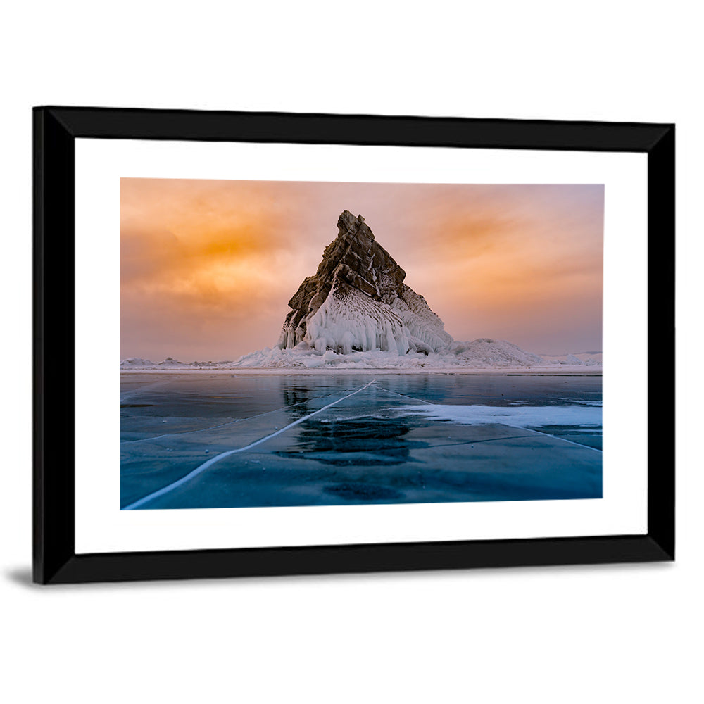 Frozen Lake Baikal at Dusk Wall Art