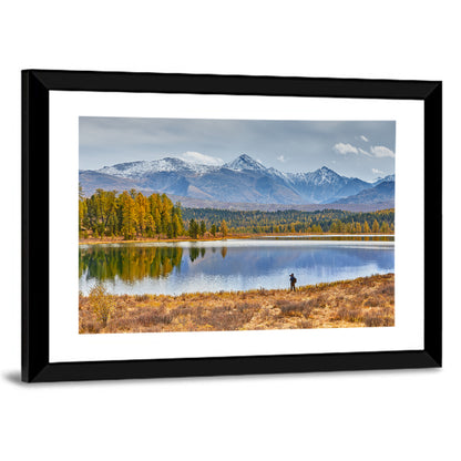 Autumn Mountain Lake Reflection Wall Art