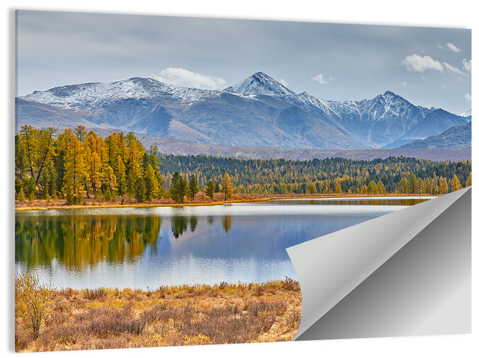 Autumn Mountain Lake Reflection Wall Art