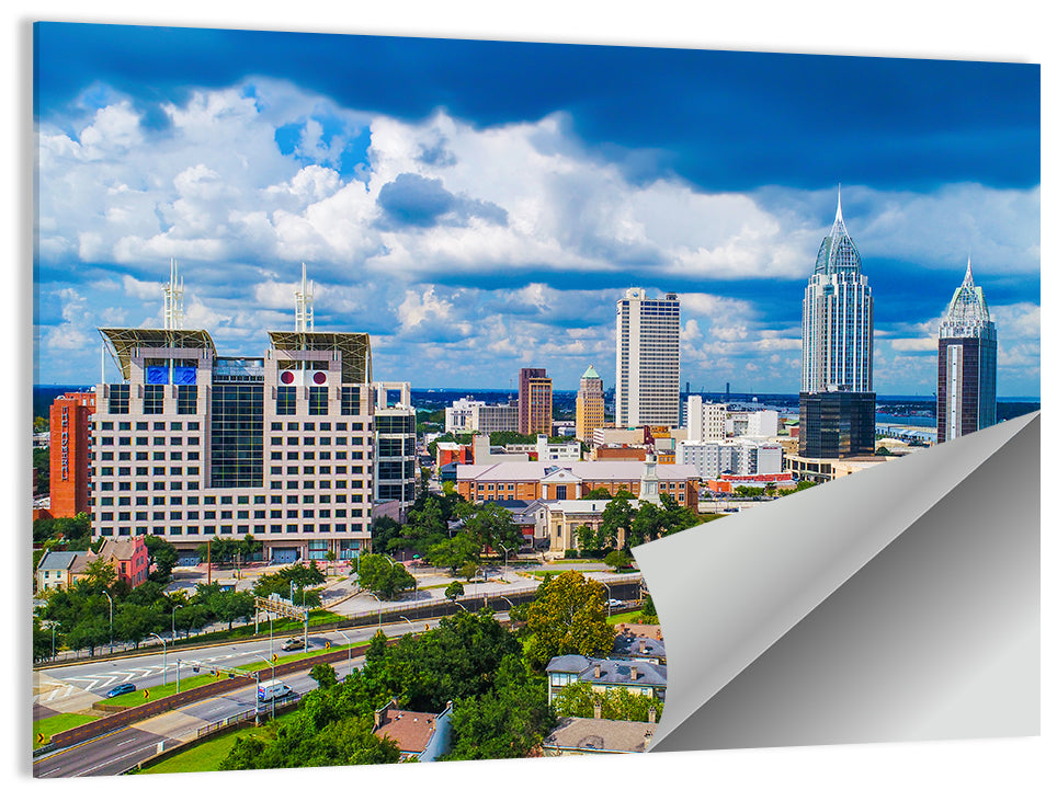 Mobile Skyline with Rsa Battle House Tower Wall Art