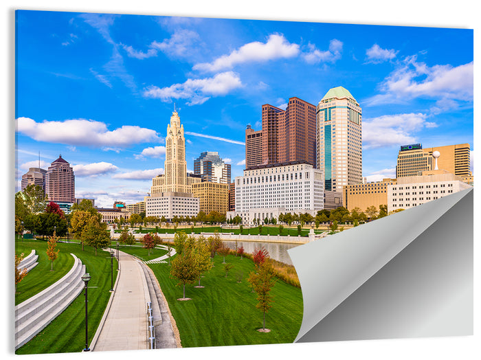 Columbus Skyline Wall Art as a poster print