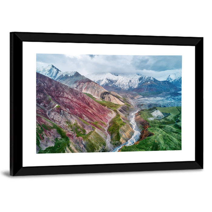 Mount Lenin Glacial Valley Wall Art as a framed print