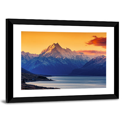 Aoraki Mount Cook Over Lake Pukaki Wall Art