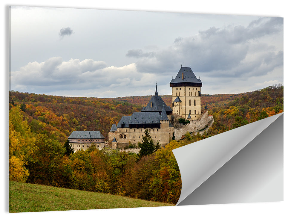 Karlštejn Castle in Autumn Forest Wall Art