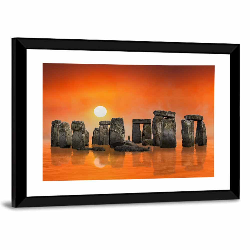 Stonehenge Sunrise Reflection Wall Art