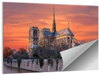 Notre-dame Cathedral at Golden Hour Wall Art