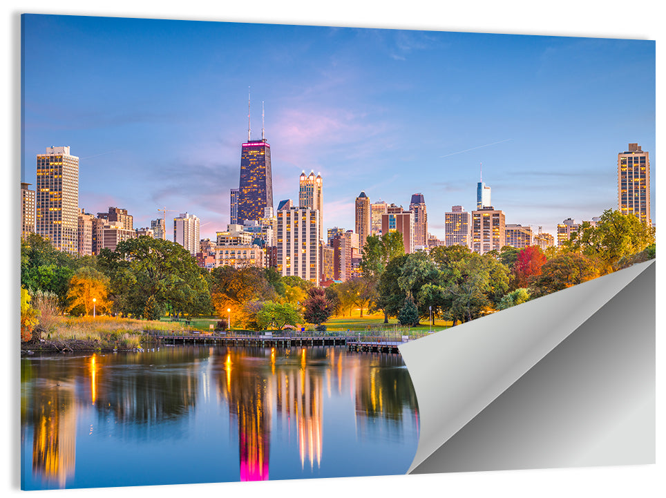 Chicago Skyline at Twilight Wall Art
