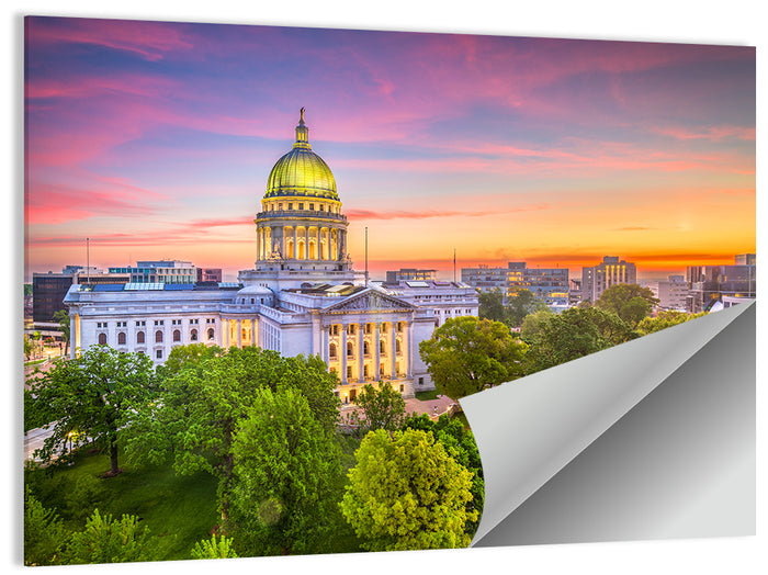 Madison State Capitol at Dusk Wall Art as a poster print