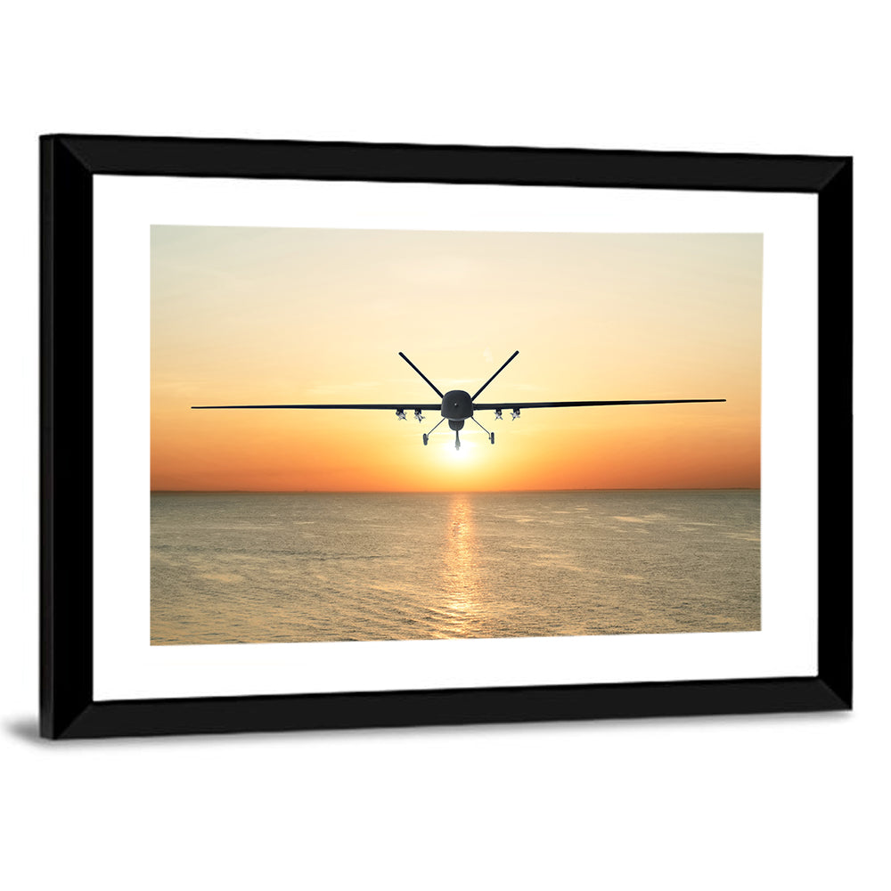 Sunset Surveillance Drone Wall Art