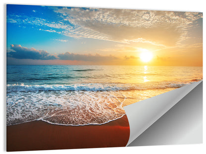 Golden Sea Sunset Wall Art