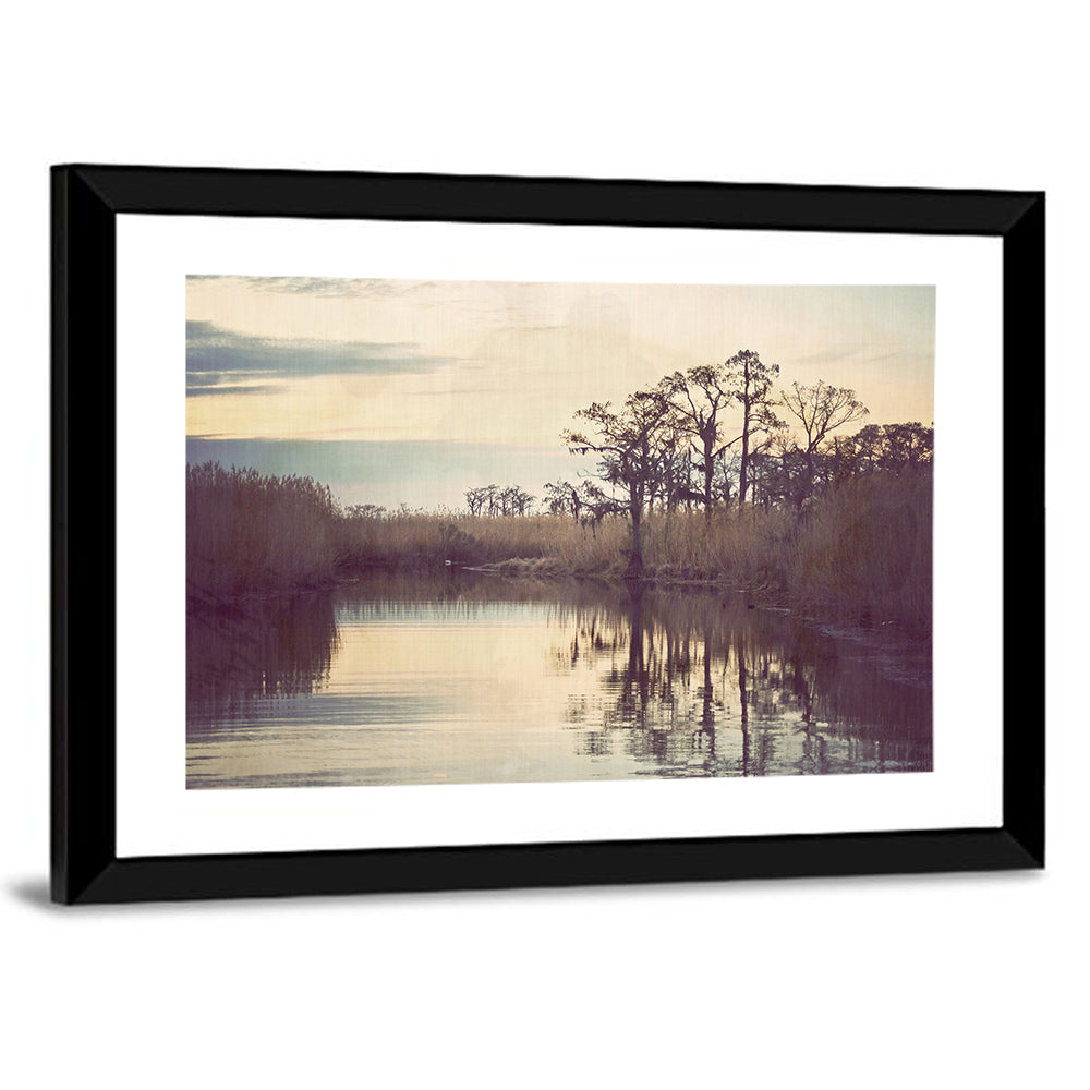 Louisiana Cypress Swamp at Dusk Wall Art