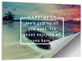 Happiness Quote on Sunset Beach Wall Art