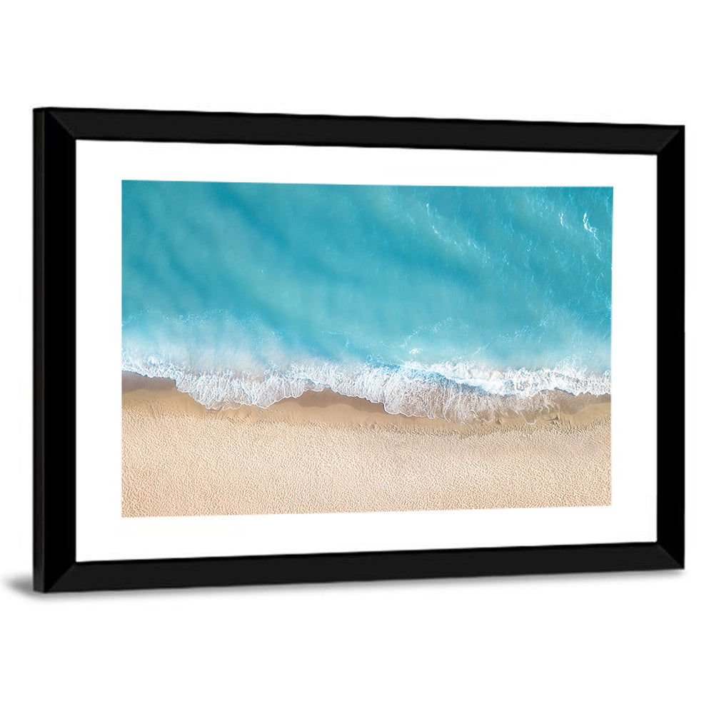 Top-down Turquoise Beachscape Wall Art