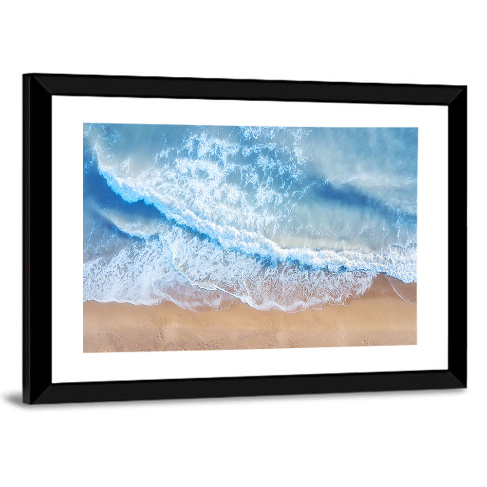 Aerial Turquoise Beach Waves Wall Art