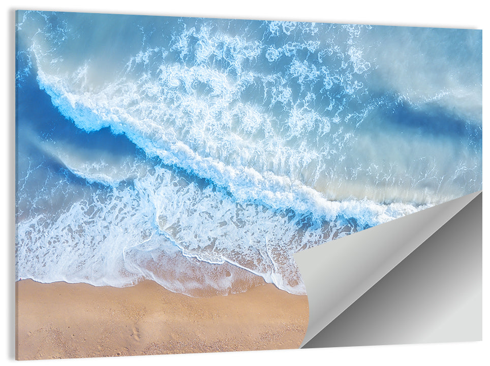 Aerial Turquoise Beach Waves Wall Art