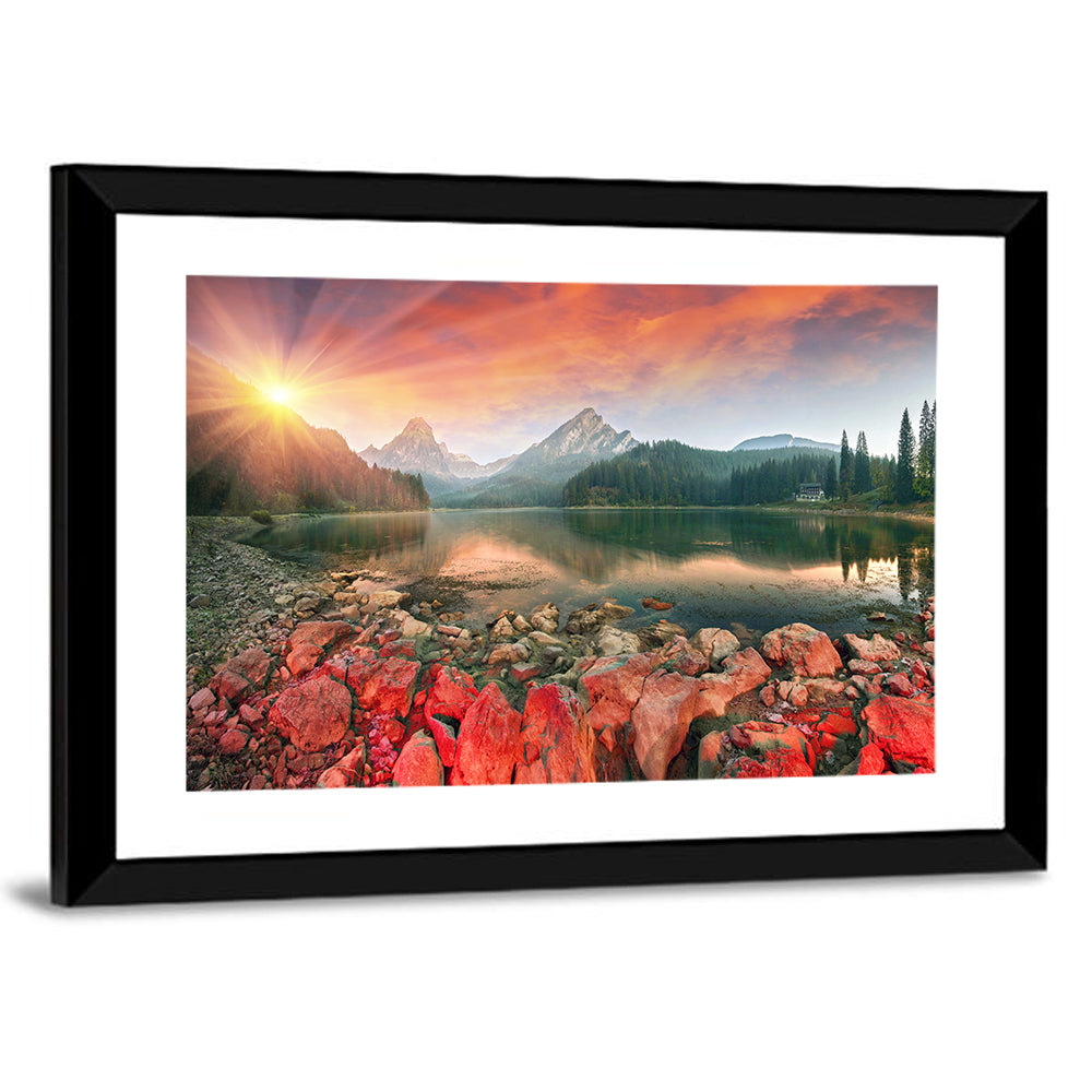 Obersee Sunrise Over Red Rocks Wall Art