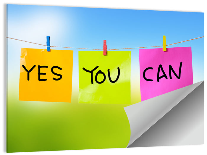 Yes You Can Post-it Notes Wall Art as a poster print