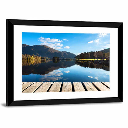 Mountain Lake Boardwalk Reflection Wall Art