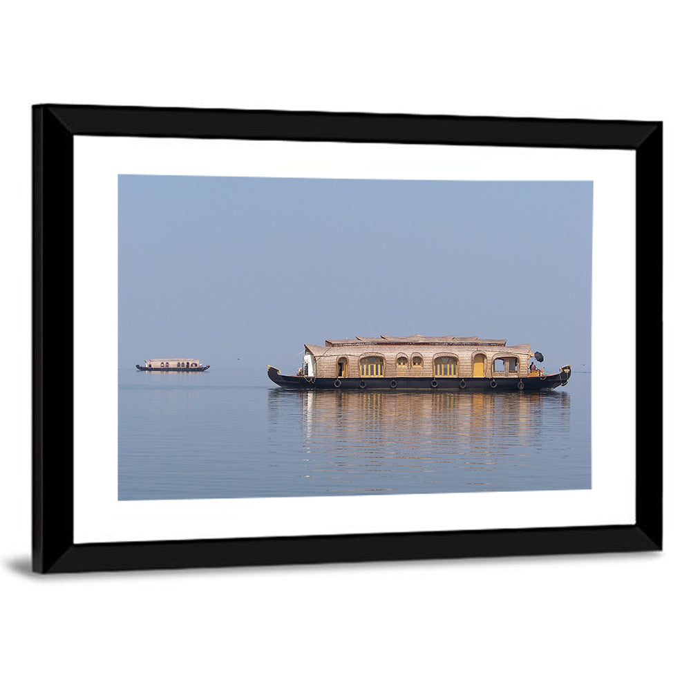 Thatched Houseboat on Vembanad Lake Wall Art