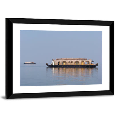 Thatched Houseboat on Vembanad Lake Wall Art