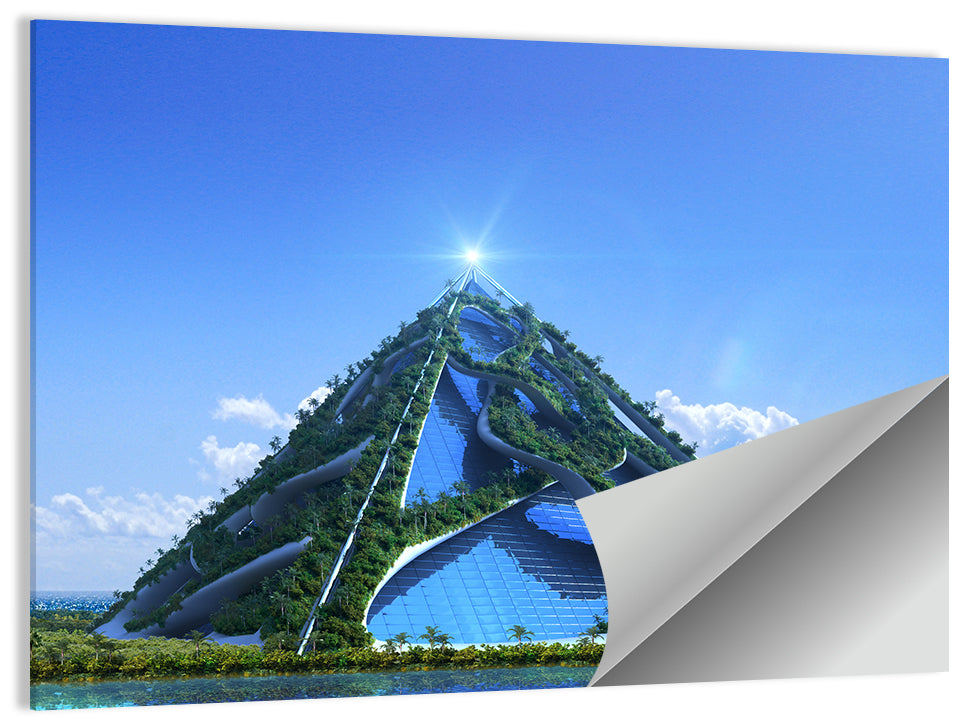 Glassy Pyramid with Gardens Wall Art
