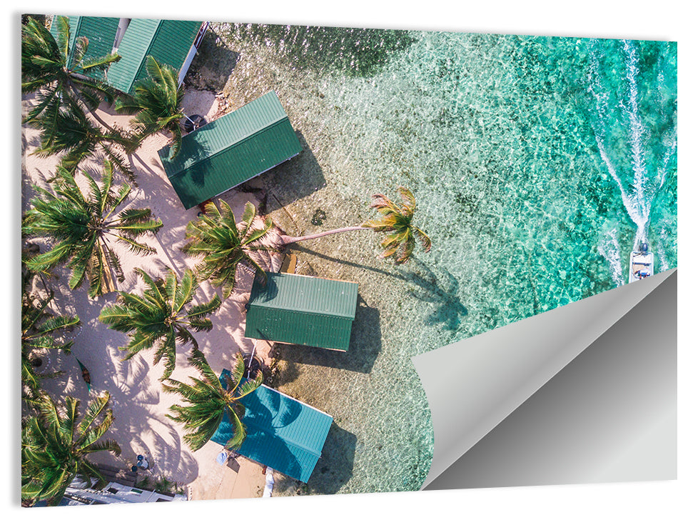 Tobacco Caye Aerial View Wall Art