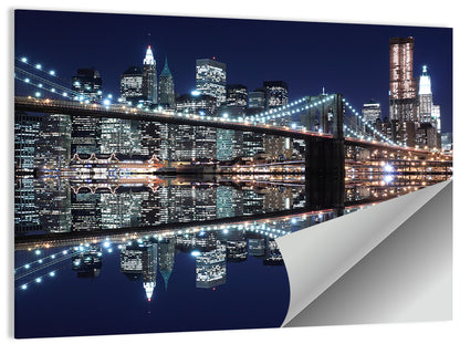 Brooklyn Bridge Symphony at Night Wall Art
