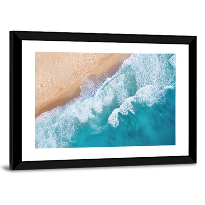 Aerial Turquoise Beach Waves Wall Art