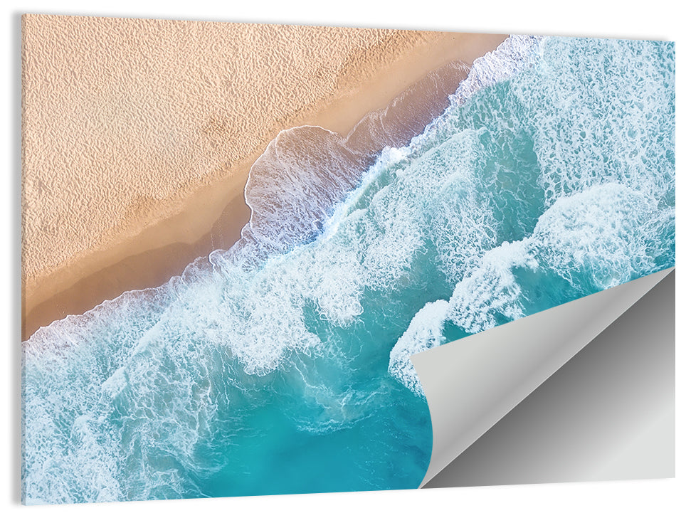 Aerial Turquoise Beach Waves Wall Art