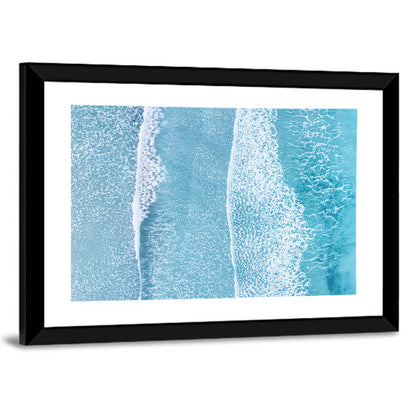 Twin Breaking Waves Over Turquoise Sea Wall Art