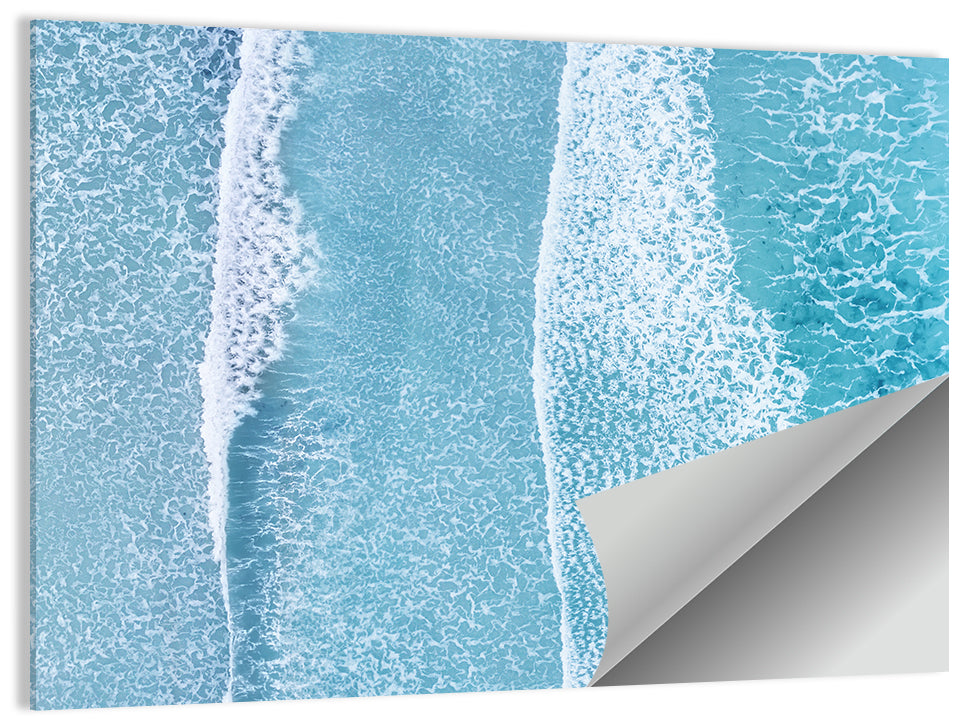 Twin Breaking Waves Over Turquoise Sea Wall Art