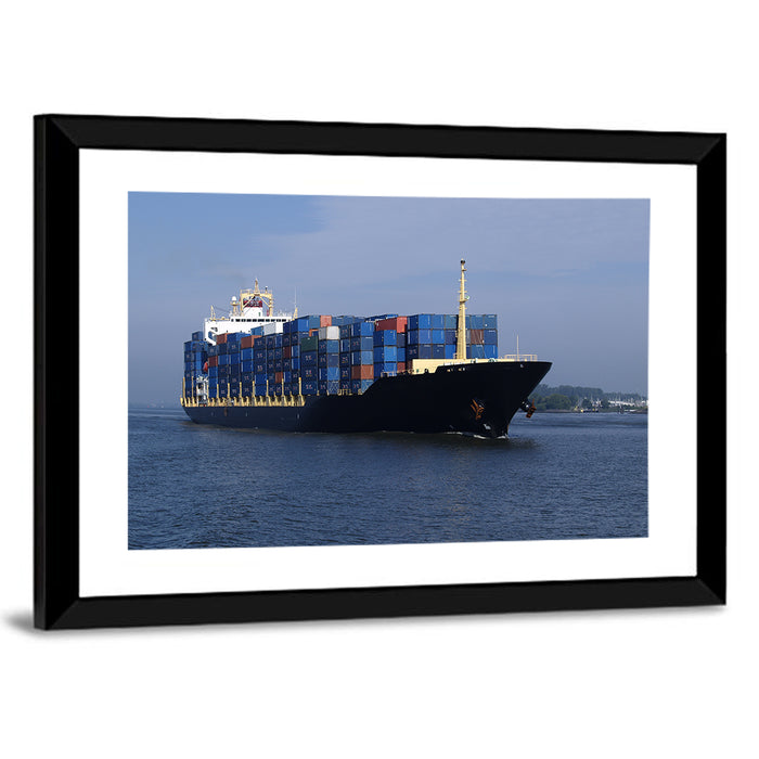 Container Ship in Motion Wall Art as a framed print