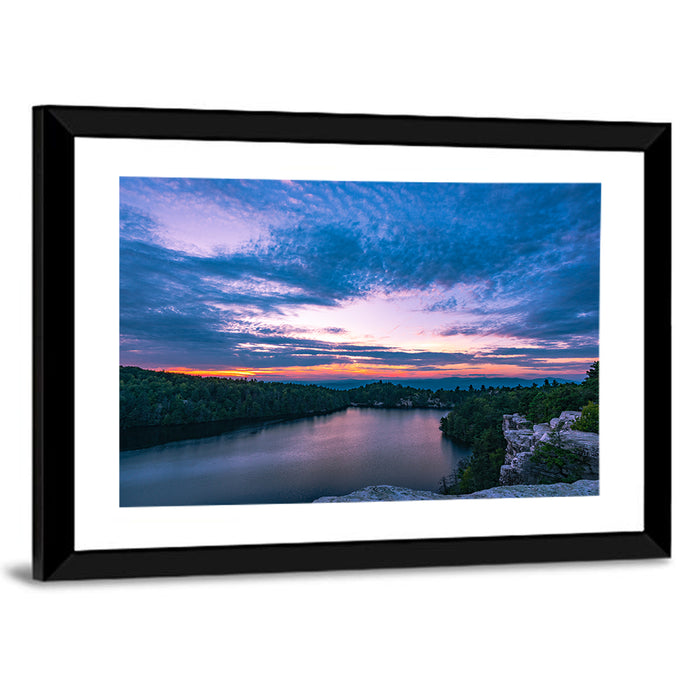Lake Minnewaska Sunset Wall Art as a framed print