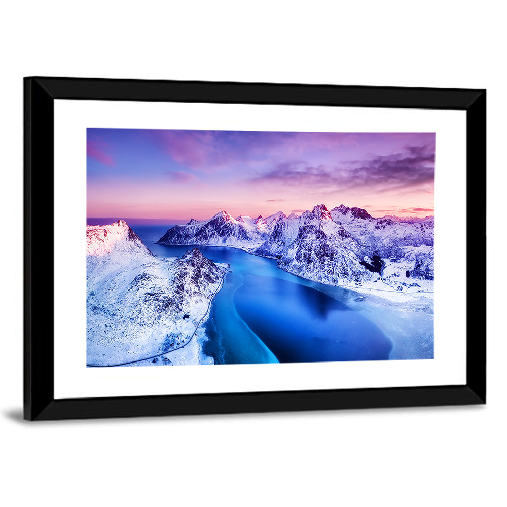 Flakstadpollen Fjord at Sunset Wall Art