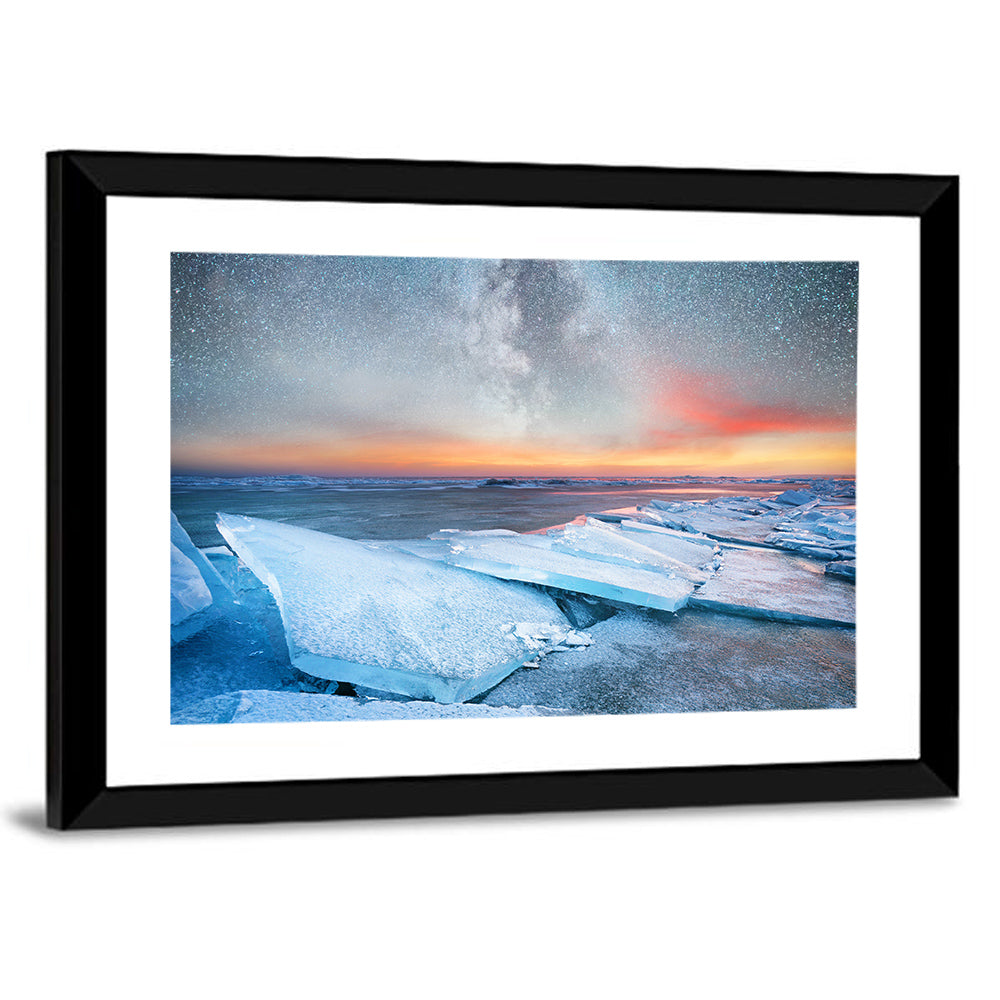 Milky Way Over Frozen Shore Wall Art