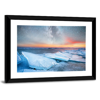 Milky Way Over Frozen Shore Wall Art