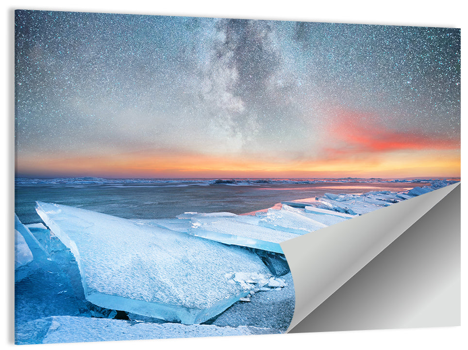 Milky Way Over Frozen Shore Wall Art