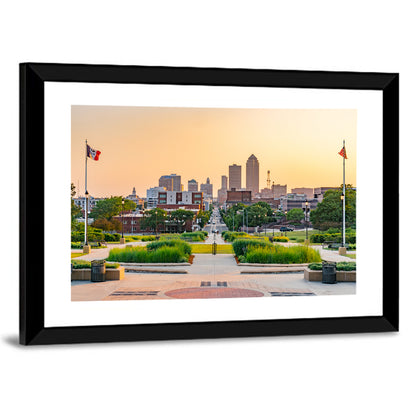 Des Moines Golden Hour Skyline Wall Art