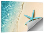 Blue Starfish on Sandy Beach Wall Art
